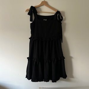 Black ruffle tiered dress